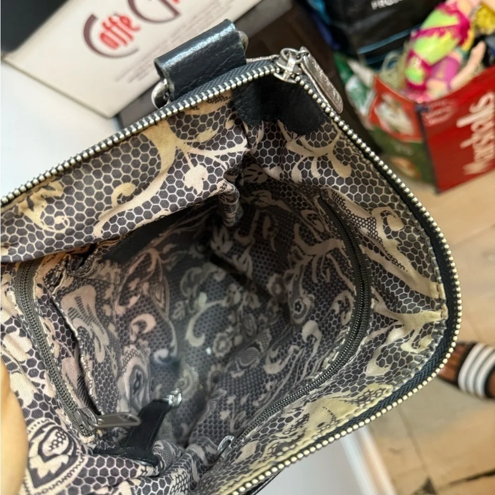 Brighton Two Tone Florabella Leather Crossbody Messenger Bag